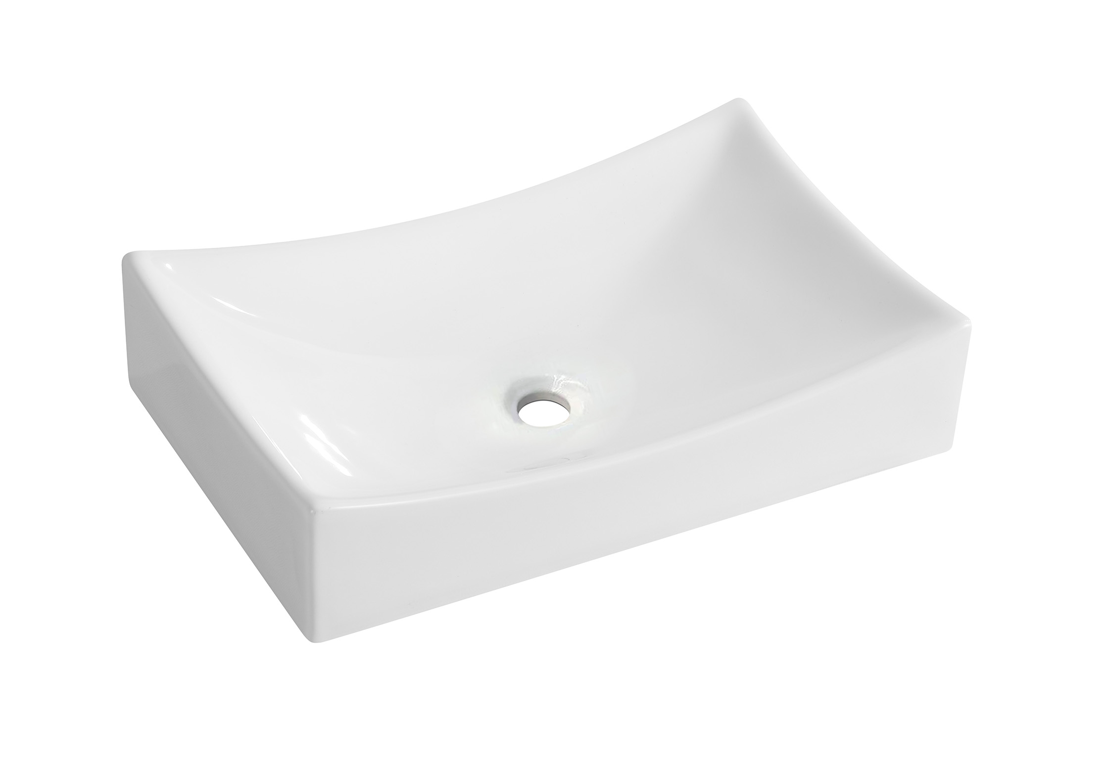 Productfoto Slide waskom rechthoekig 55 x 35 x 12 cm keramiek glans wit 323403