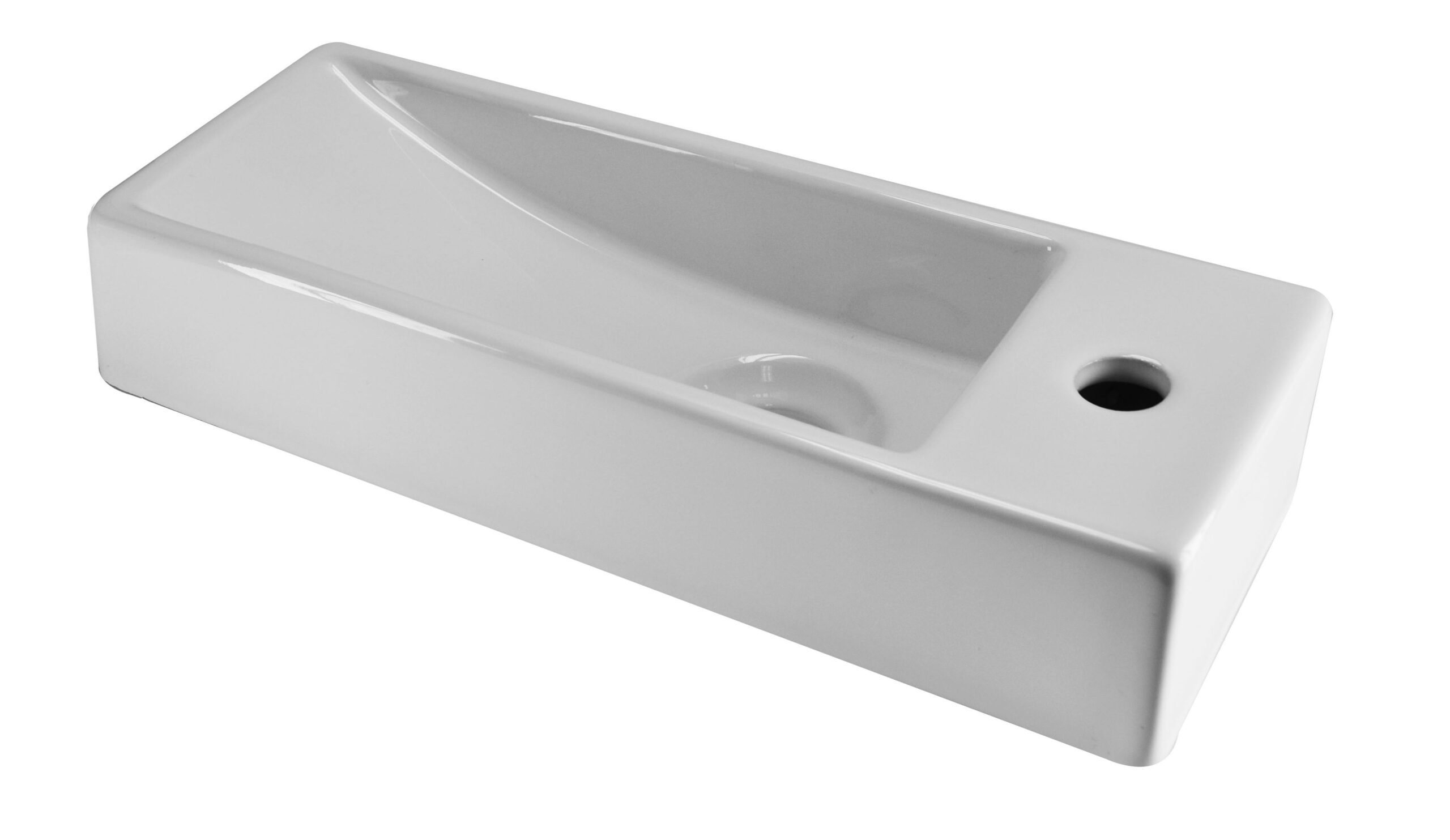 Productfoto Trim mini fontein rechts 38 x 14 x 8 cm keramiek glans wit 323437