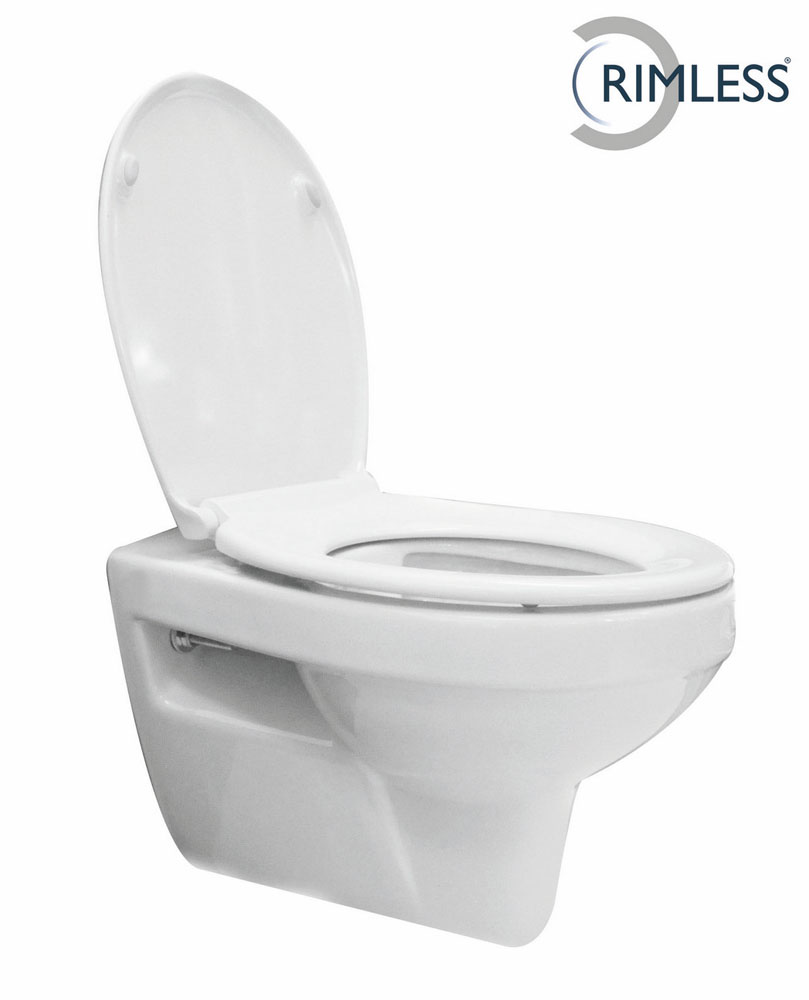 Productfoto Trevi wandcloset rimless met Ultimo 3.0 toiletzitting softclose en quick release glans wit 323447