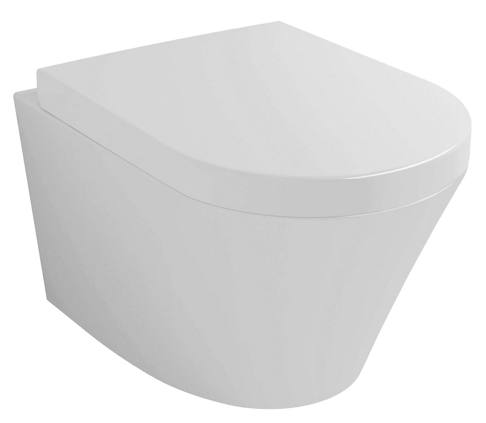 Productfoto Vesta wandcloset met Vesta toiletzitting softclose en quick release glans wit 323453