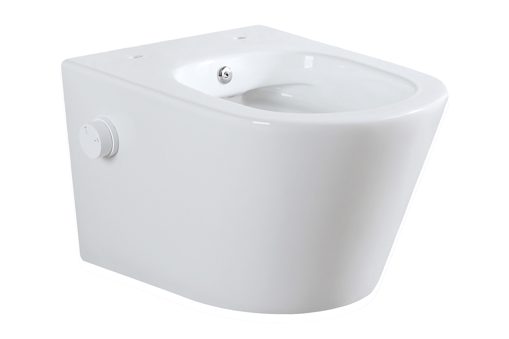 Productfoto Vesta wandcloset rimless met bidetkraan koud water glans wit 323540