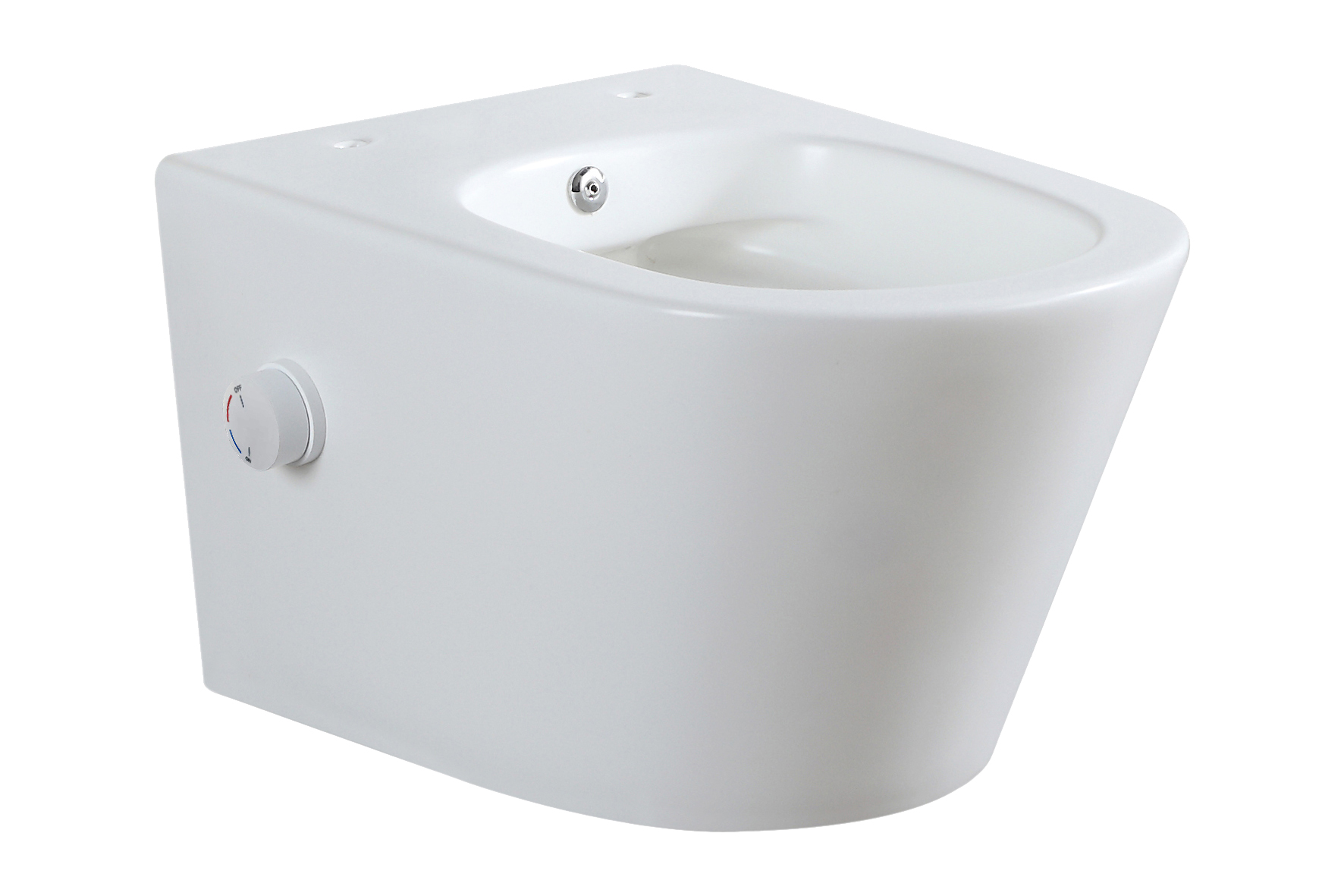 Productfoto Vesta wandcloset rimless met bidetkraan warm en koud water mat wit 323553