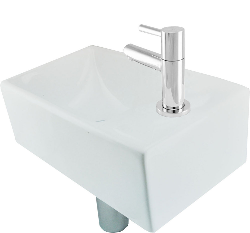 Productfoto Fonteinset Rhea XXS met fontein rechts glans wit