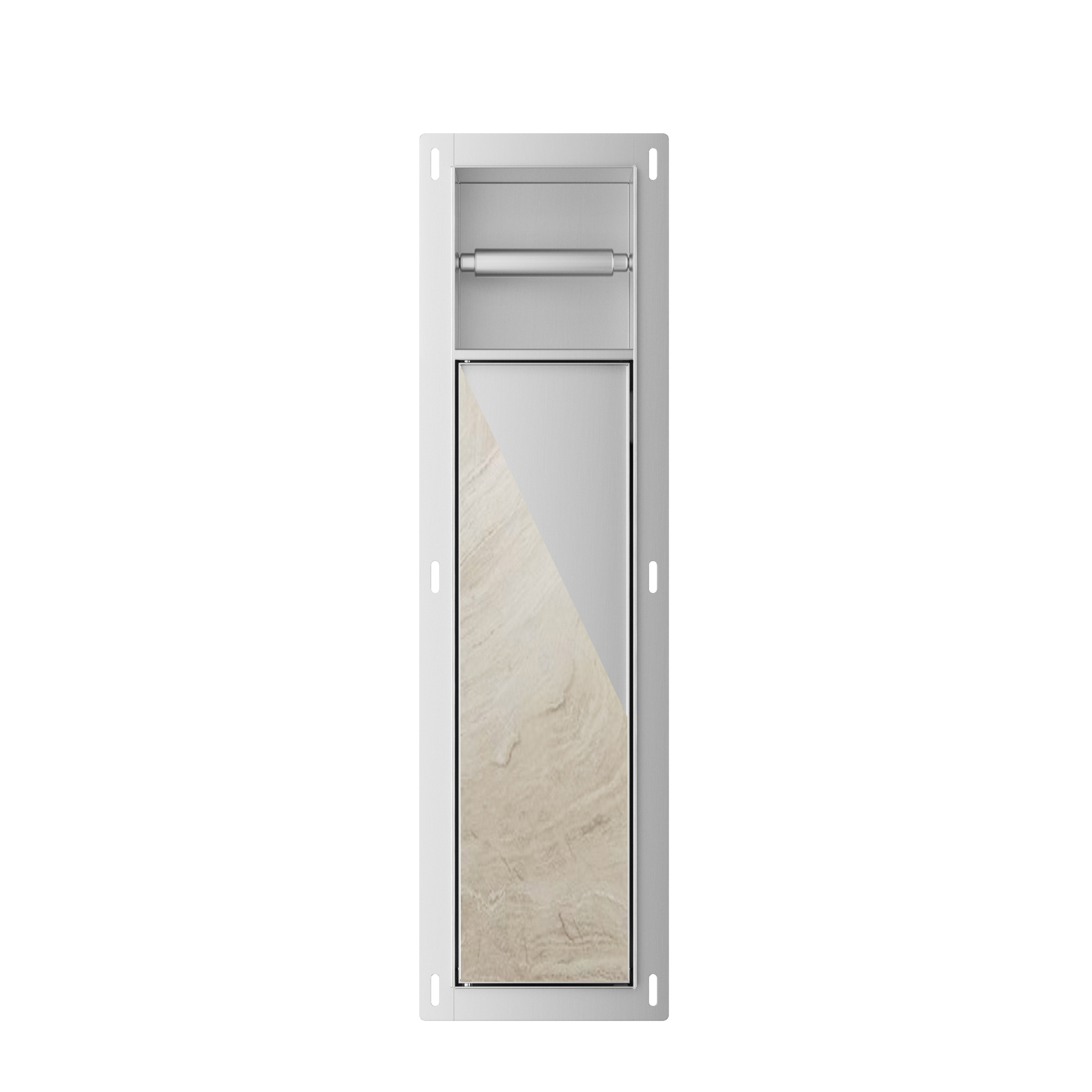 Productfoto Rocko toiletrol- en borstelhouder inbouw betegelbaar RVS 332130