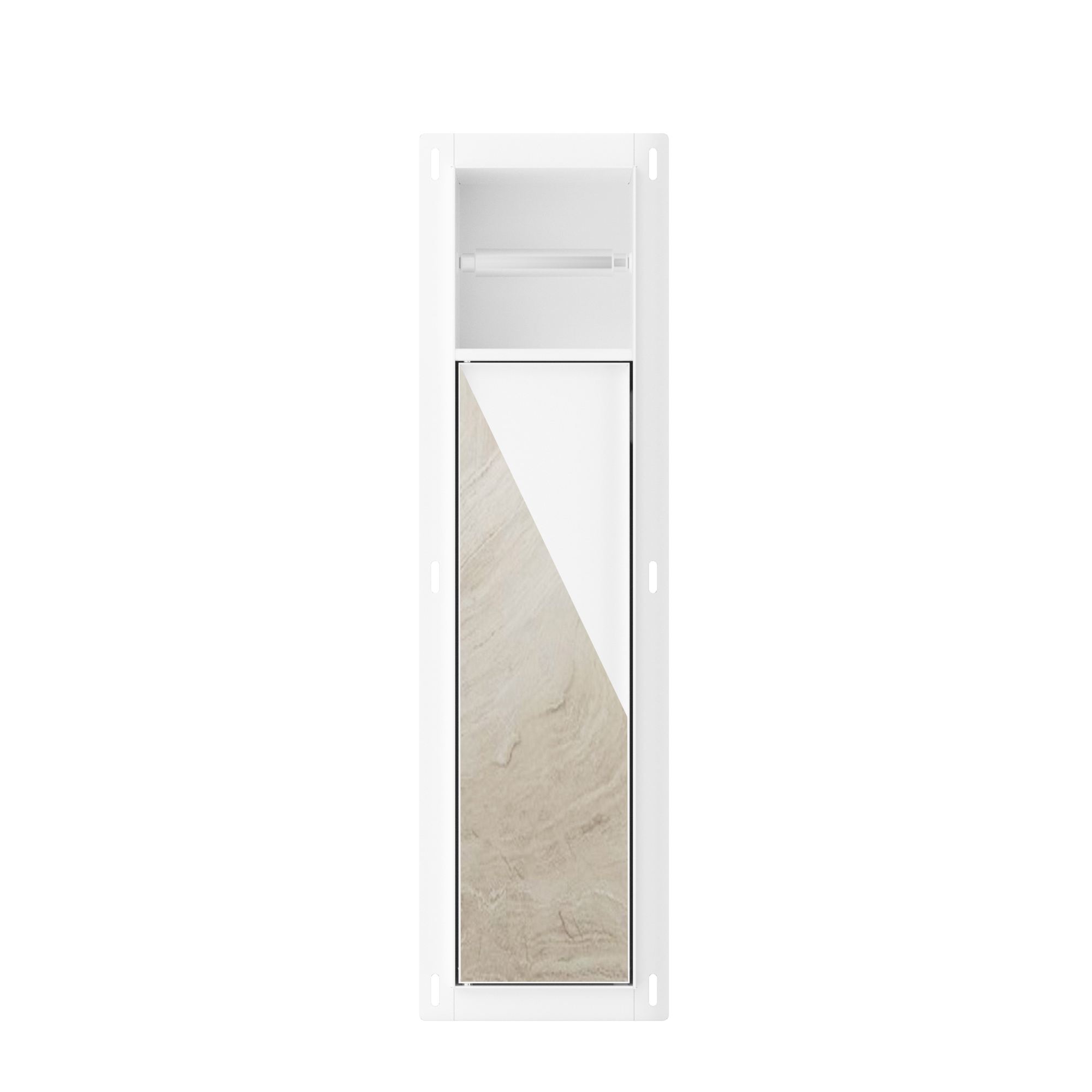Productfoto Rocko toiletrol- en borstelhouder inbouw betegelbaar mat wit 332132