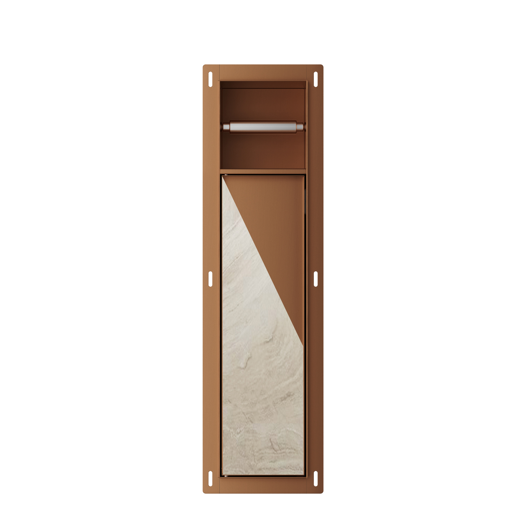 Productfoto Rocko toiletrol- en borstelhouder inbouw betegelbaar geborsteld brons koper PVD 332135