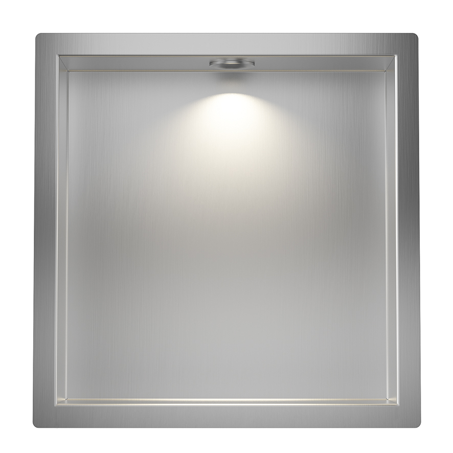Productfoto Demis inbouwnis met LED 30 x 30 x 7 cm RVS 332168