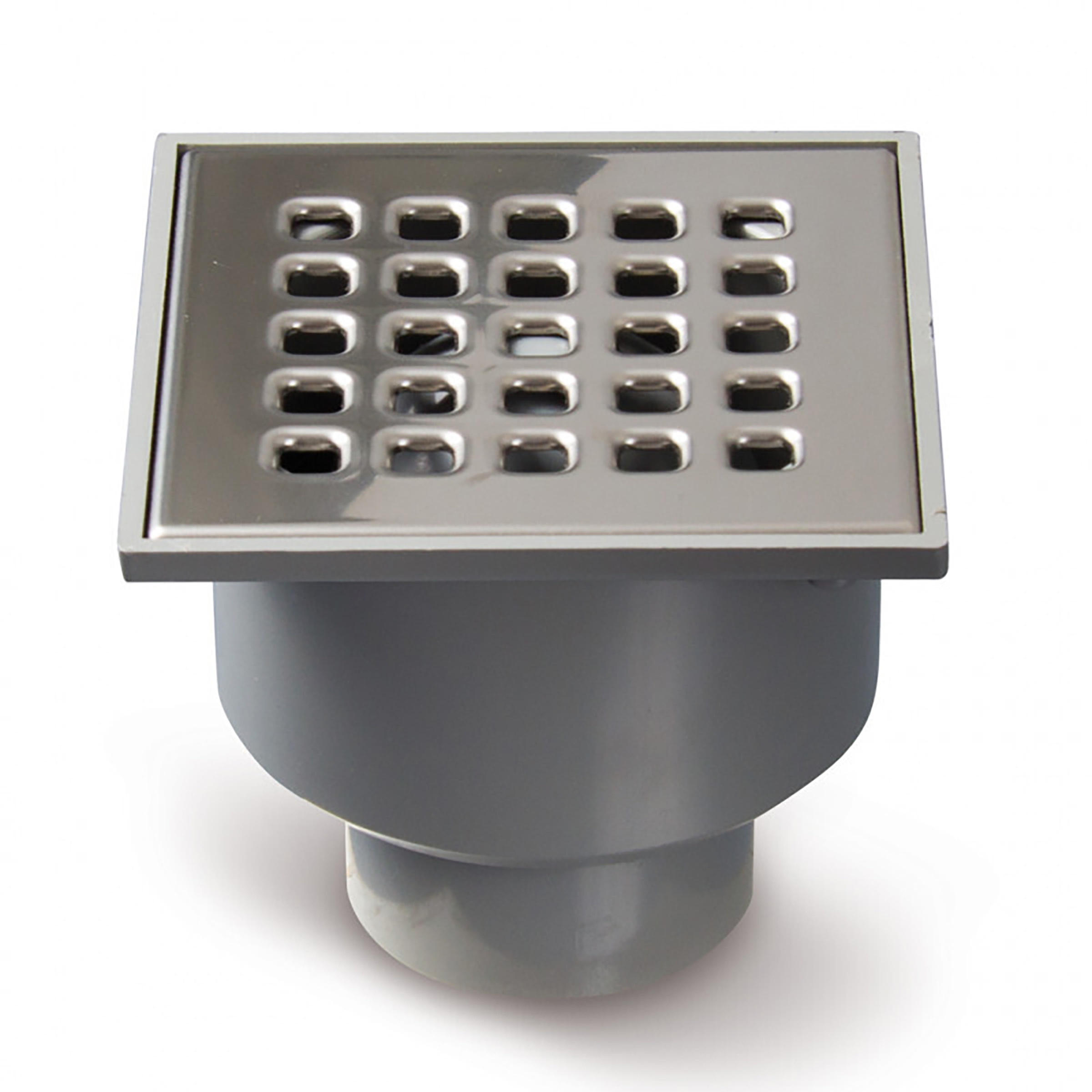 Productfoto Doucheput 105 x 105 mm met onderuitloop RVS 333506