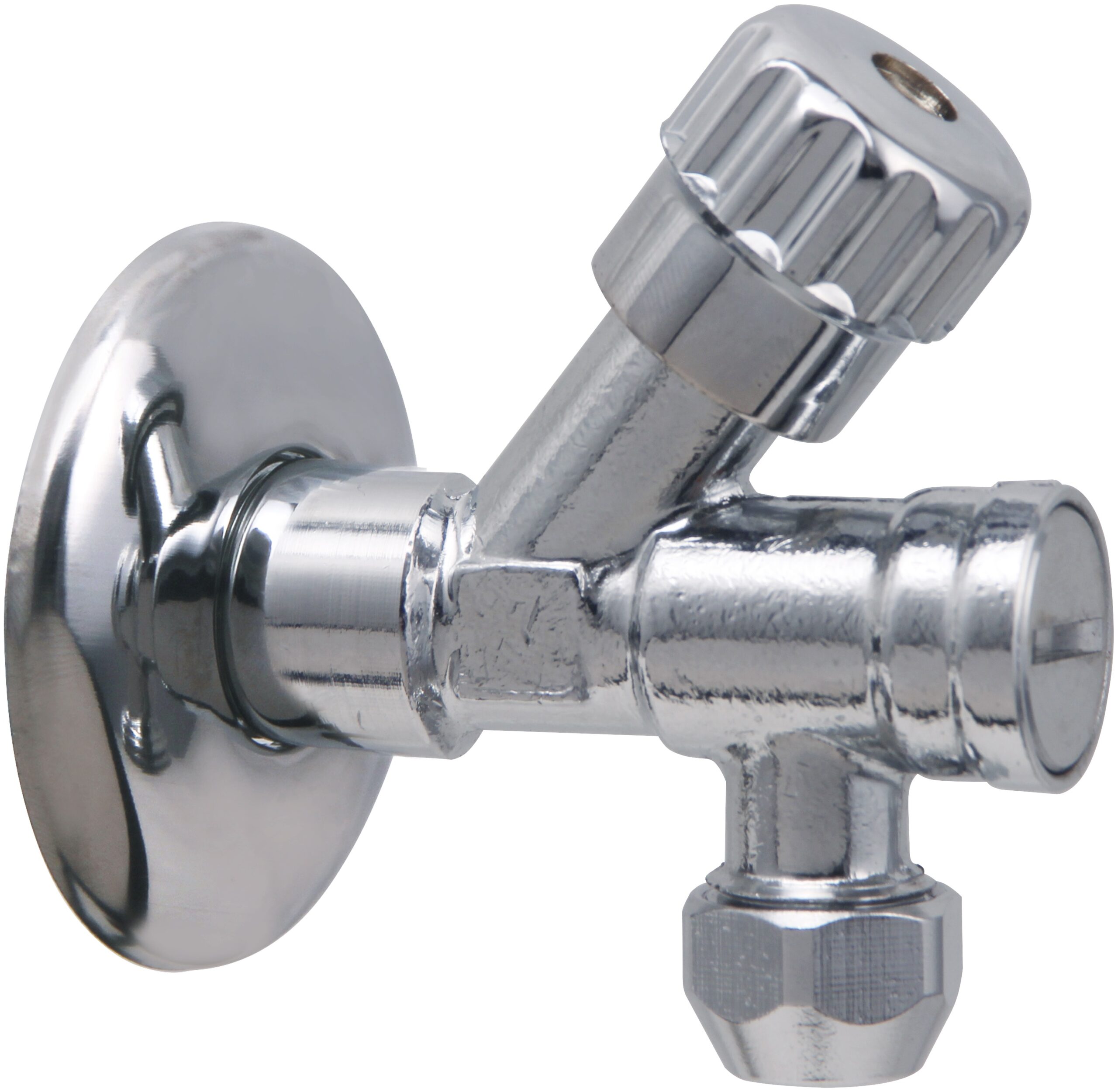 Productfoto luxor hoekstopkraan met filter 1/2" x 3/8" of knel 10 mm chroom 333595