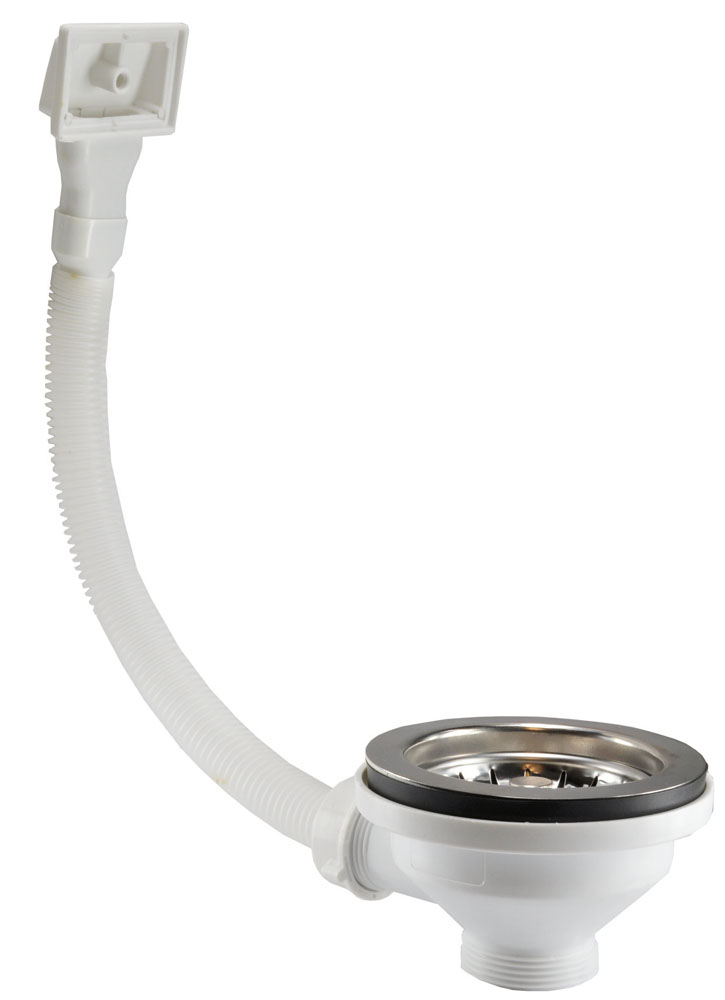 Productfoto Korfplug met rooster en overloop 90 mm x 6/4" RVS 333634