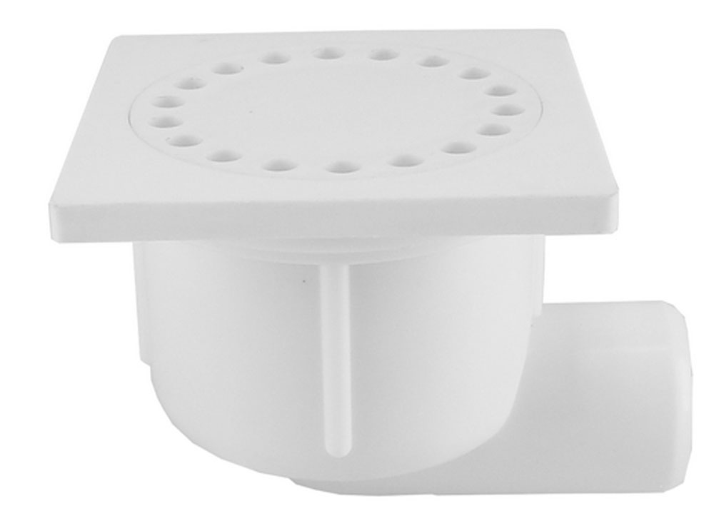 Productfoto Doucheput met zijuitlaat kunststof 10 x 10 cm wit 333653