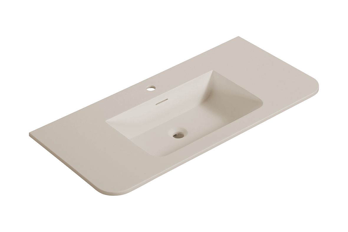 Productfoto Laro wastafel enkel met 1 kraangat ronde hoeken 100 x 48 x 1