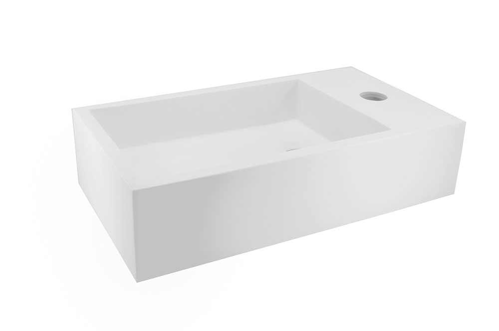 Productfoto Lotte fontein rechts 40 x 22 x 10 cm solid surface mat wit 364039