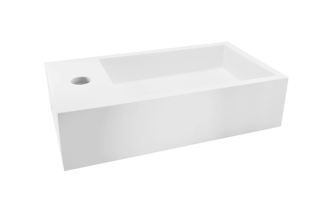 Productfoto Lotte fontein links 40 x 22 x 10 cm solid surface mat wit 364040