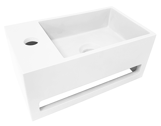 Productfoto Julia fontein links 35 x 20 x 16 cm solid surface mat wit 364052