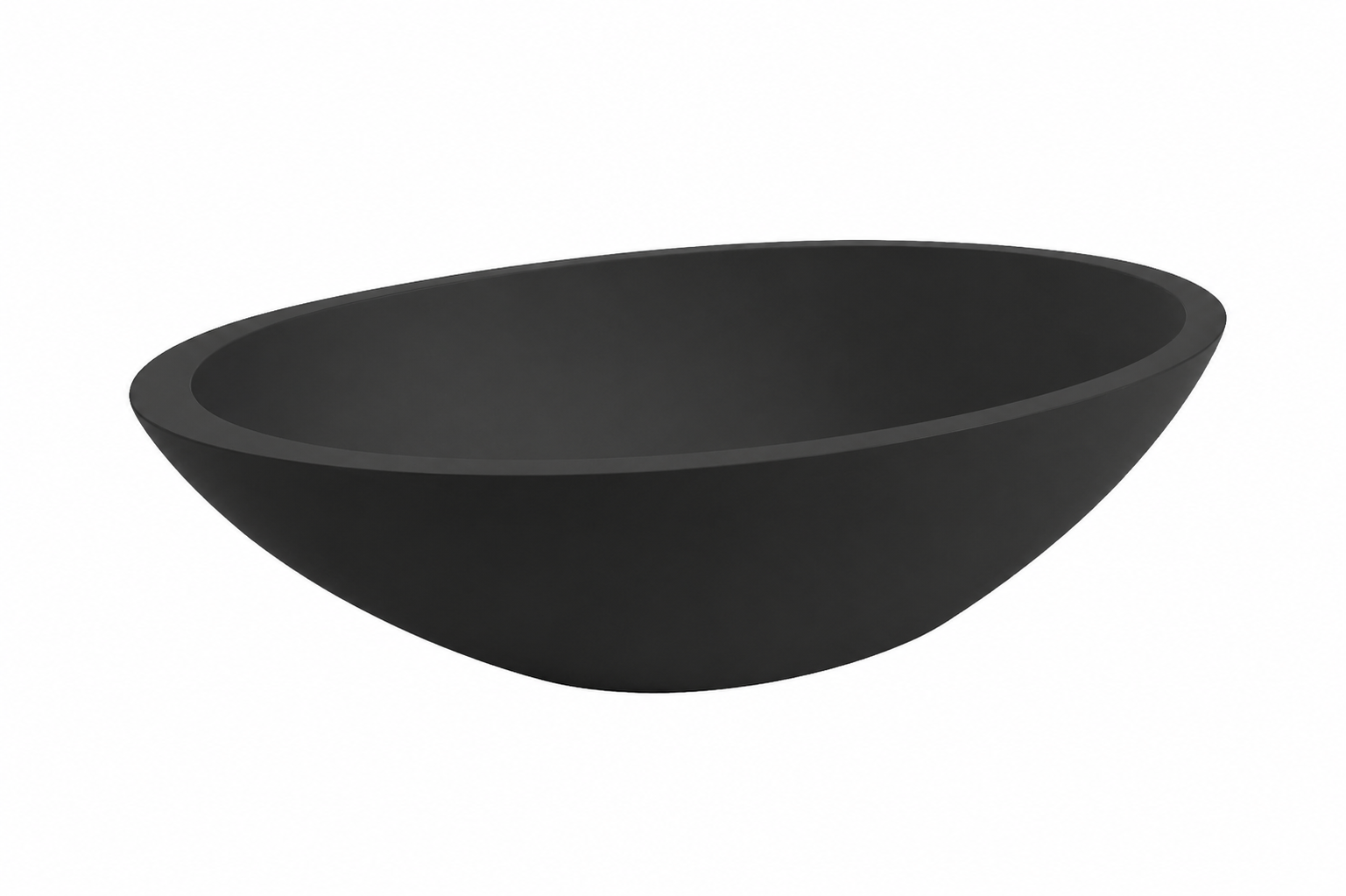Productfoto Kim waskom ovaal 59 x 35 x 11 cm solid surface mat zwart 364057