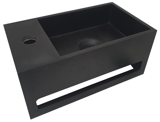 Productfoto Julia fontein links 35 x 20 x 16 cm solid surface mat zwart 364072