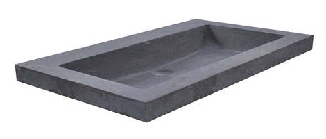 Productfoto Raw wastafel enkel zonder kraangat 60x46x5 cm hardsteen gezoet 393760