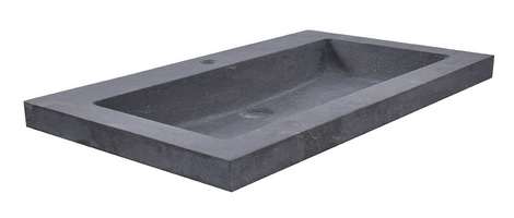 Productfoto Raw wastafel enkel met 1 kraangat 60x46x5 cm hardsteen gezoet 393761