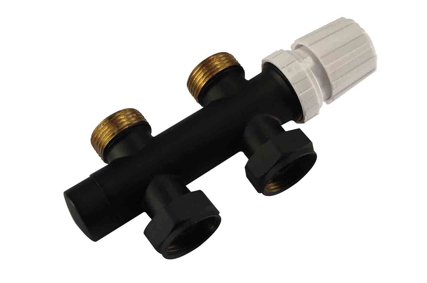 Productfoto thermostatisch 3/4 onderblok recht mat zwart 433580