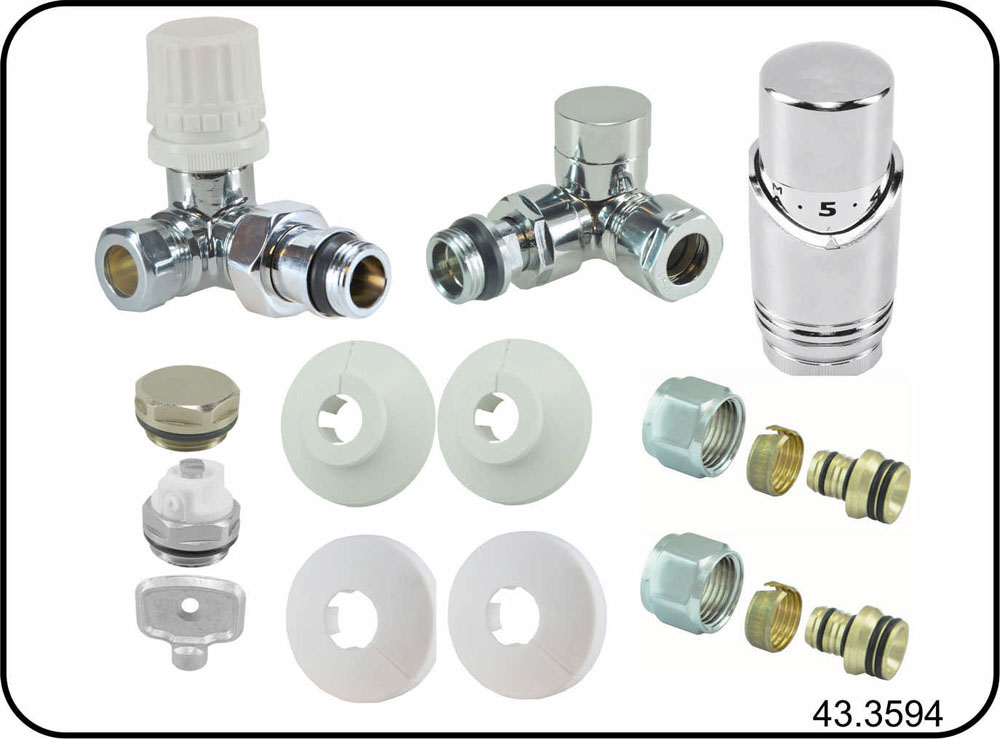 Productfoto luxe therm.rad.aansluitset haaks verkeerd rechts chroom 433594