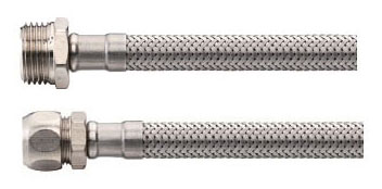 Productfoto Flexibele aansluitslang Kiwa 3/8" bu x 10mm 30 cm RVS 523856