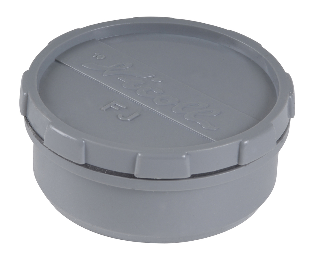 Productfoto HWA eindstuk met schroefdeksel 80 mm PVC 621233