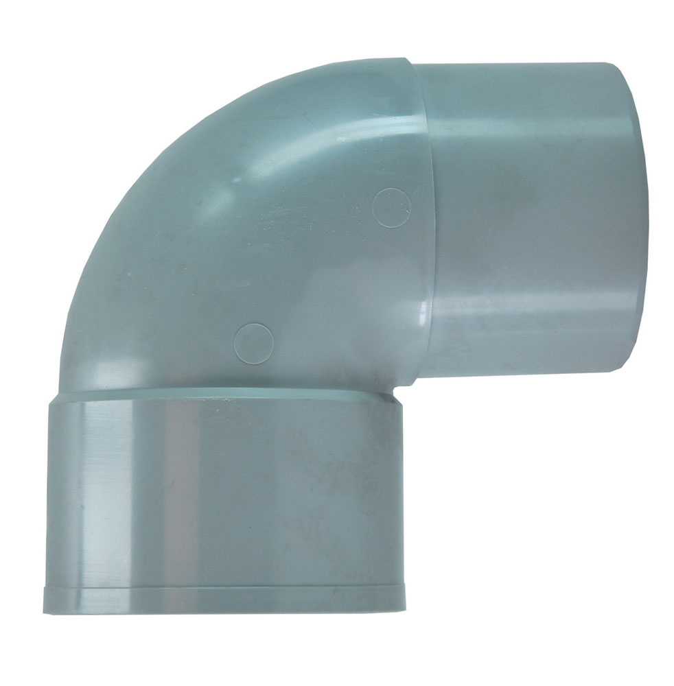 Productfoto HWA bocht mof 70 mm x verjongde spie 70 mm 90 graden PVC 623003