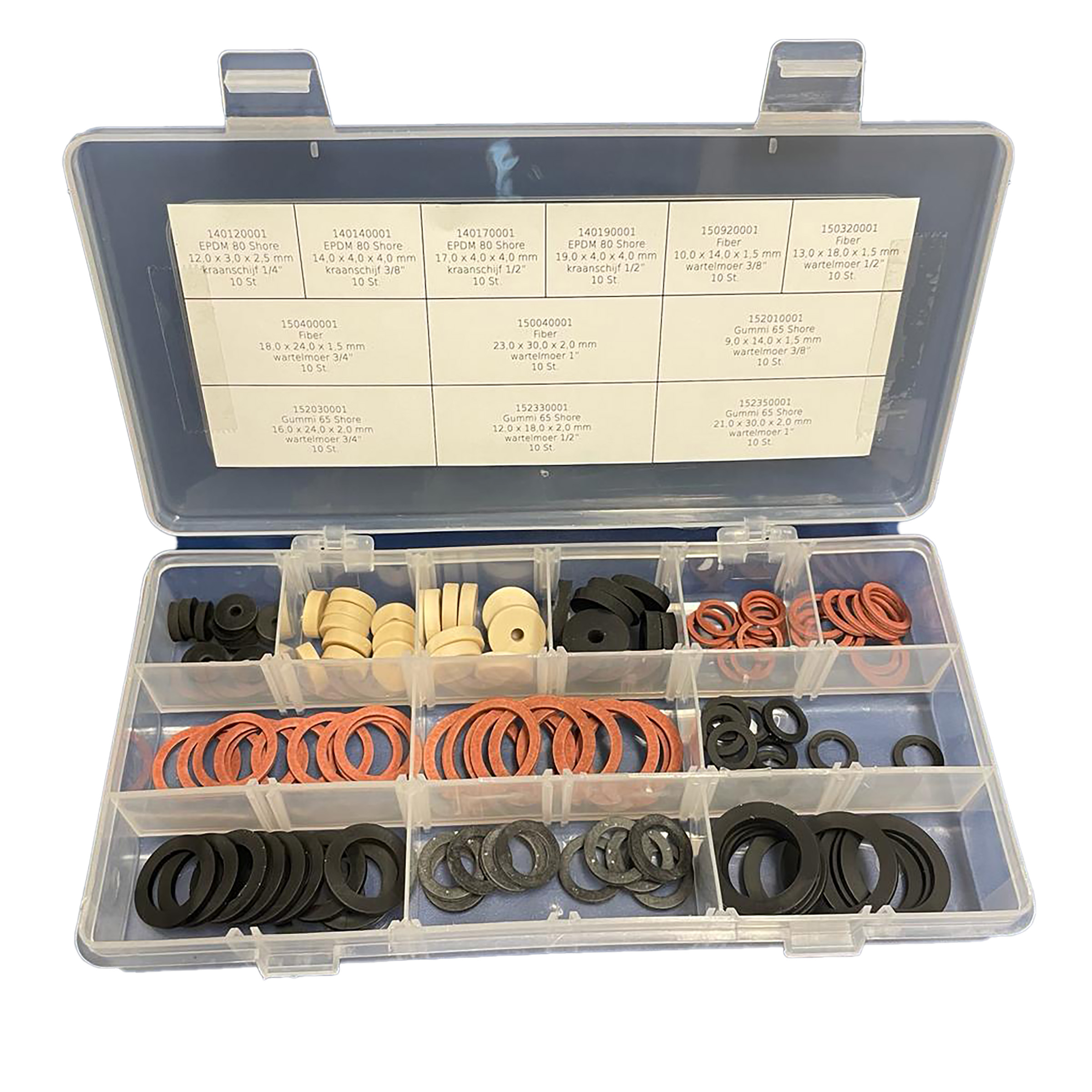 Productfoto Fiber- en rubberringen assorti - 120 stuks 101200