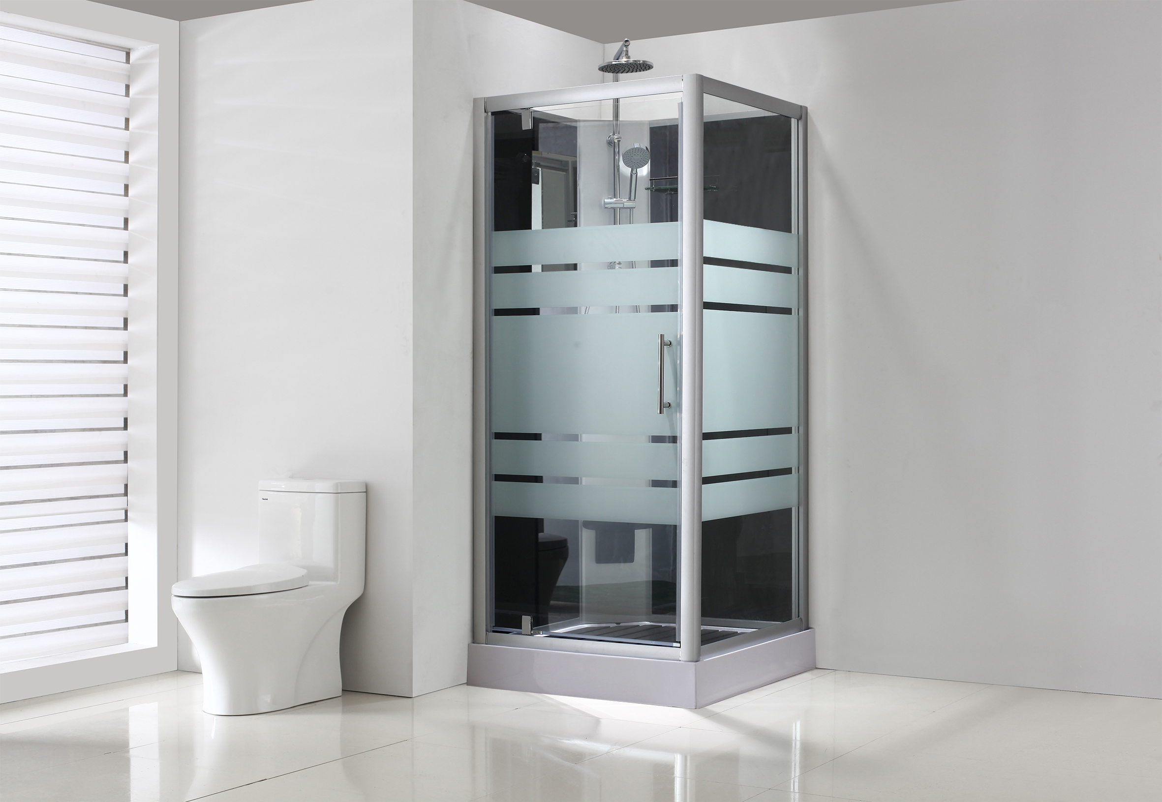 Productfoto Thermo complete douchecabine 90x90x228 alu  5mm glas 101766