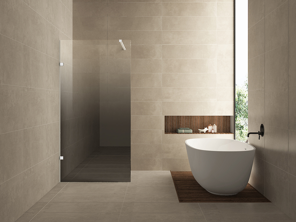 Productfoto Less inloopdouche links 900 x 2000 x 8 mm nano spiegelrook- naar helder glas/mat wit 203167