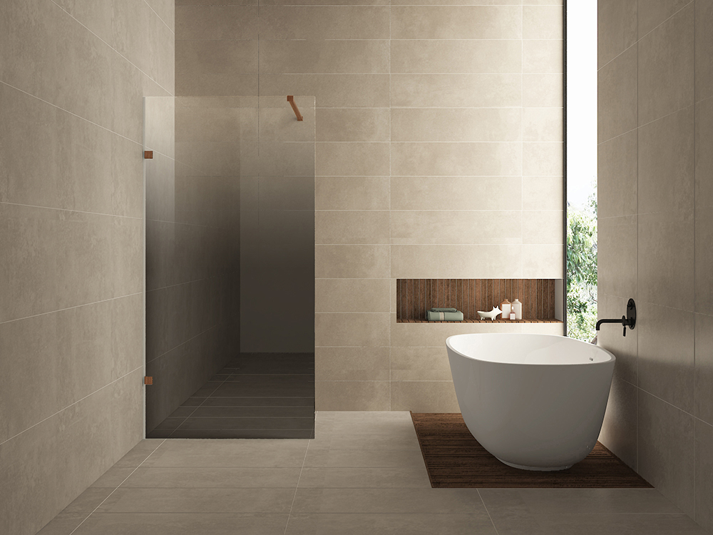 Productfoto Less inloopdouche links 900 x 2000 x 8 mm nano spiegelrook- naar helder glas/geborsteld brons koper 203170
