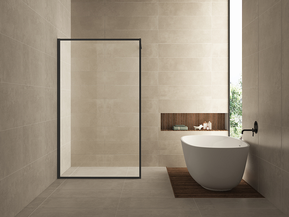 Productfoto Square inloopdouche 800 x 2000 x 8 mm nano helder glas/mat zwart 203310
