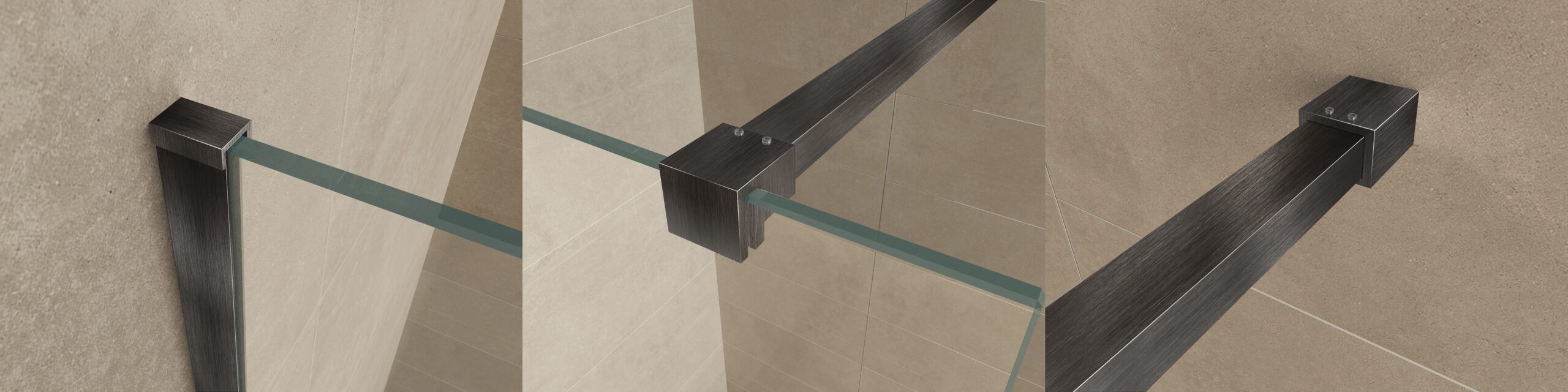 Productfoto Slim profielset met stabilisatiestang 120 cm gunmetal 203413