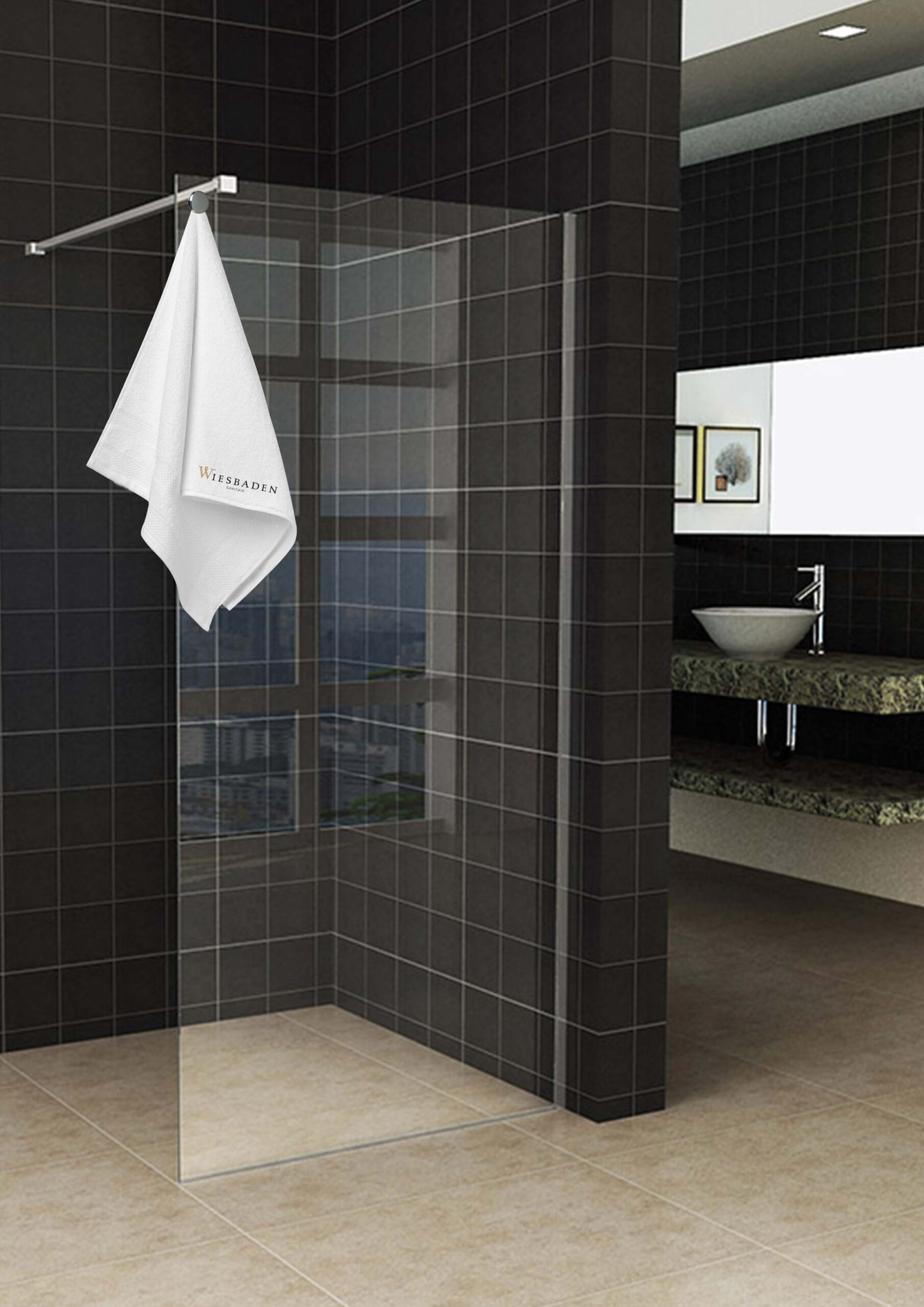 Productfoto Sita inloopdouche met handdoekhouder 90x200 cm chroom/8 mm helder glas met Nano coating 203447
