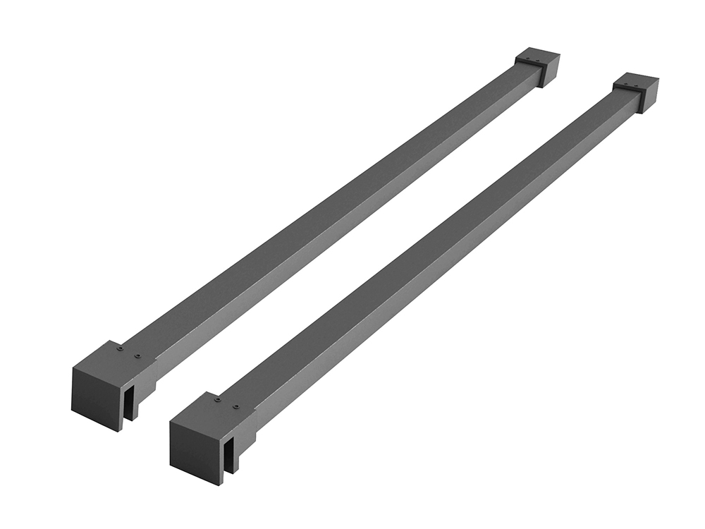 Productfoto Slim set stabilisatiestangen 120 cm voor vrijstaande inloopdouches gunmetal 203448