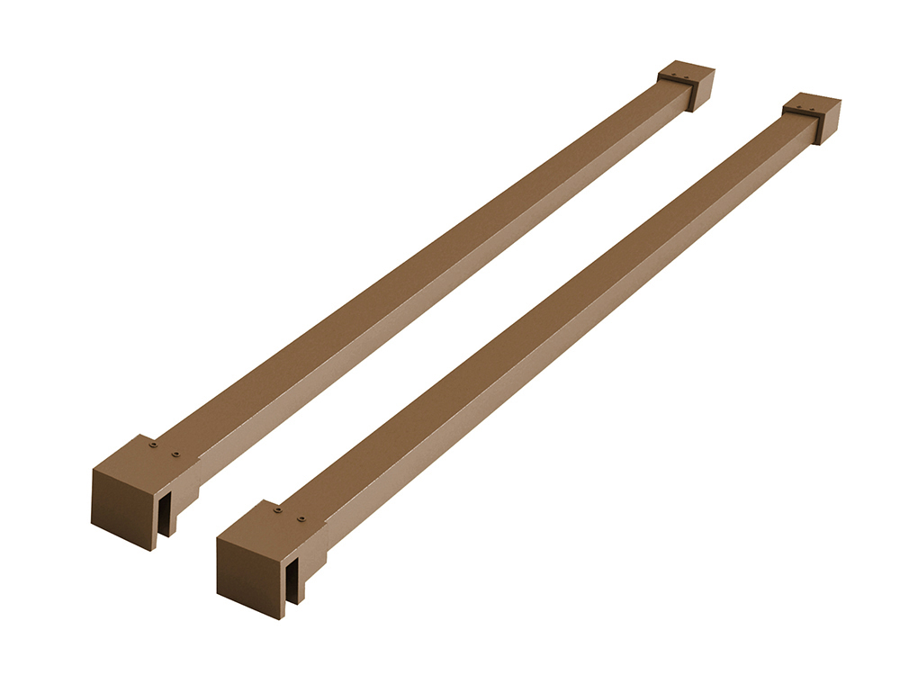 Productfoto Slim set stabilisatiestangen 120 cm voor vrijstaande inloopdouches geborsteld brons koper 203449