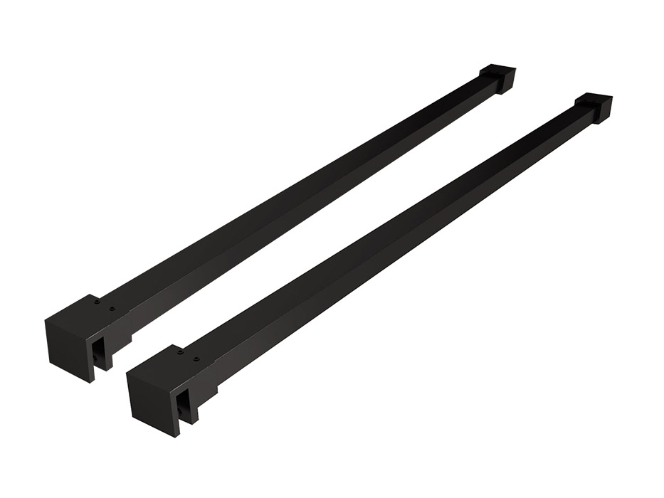 Productfoto Slim set stabilisatiestangen 120 cm voor vrijstaande inloopdouches mat zwart 203461