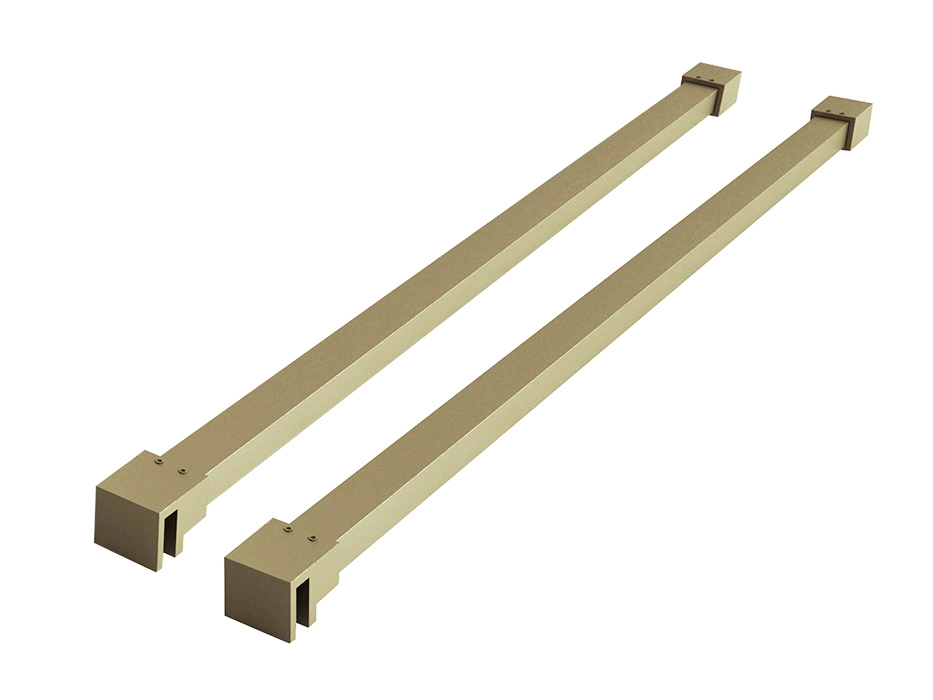 Productfoto Slim set stabilisatiestangen 120 cm voor vrijstaande inloopdouches geborsteld messing 203464