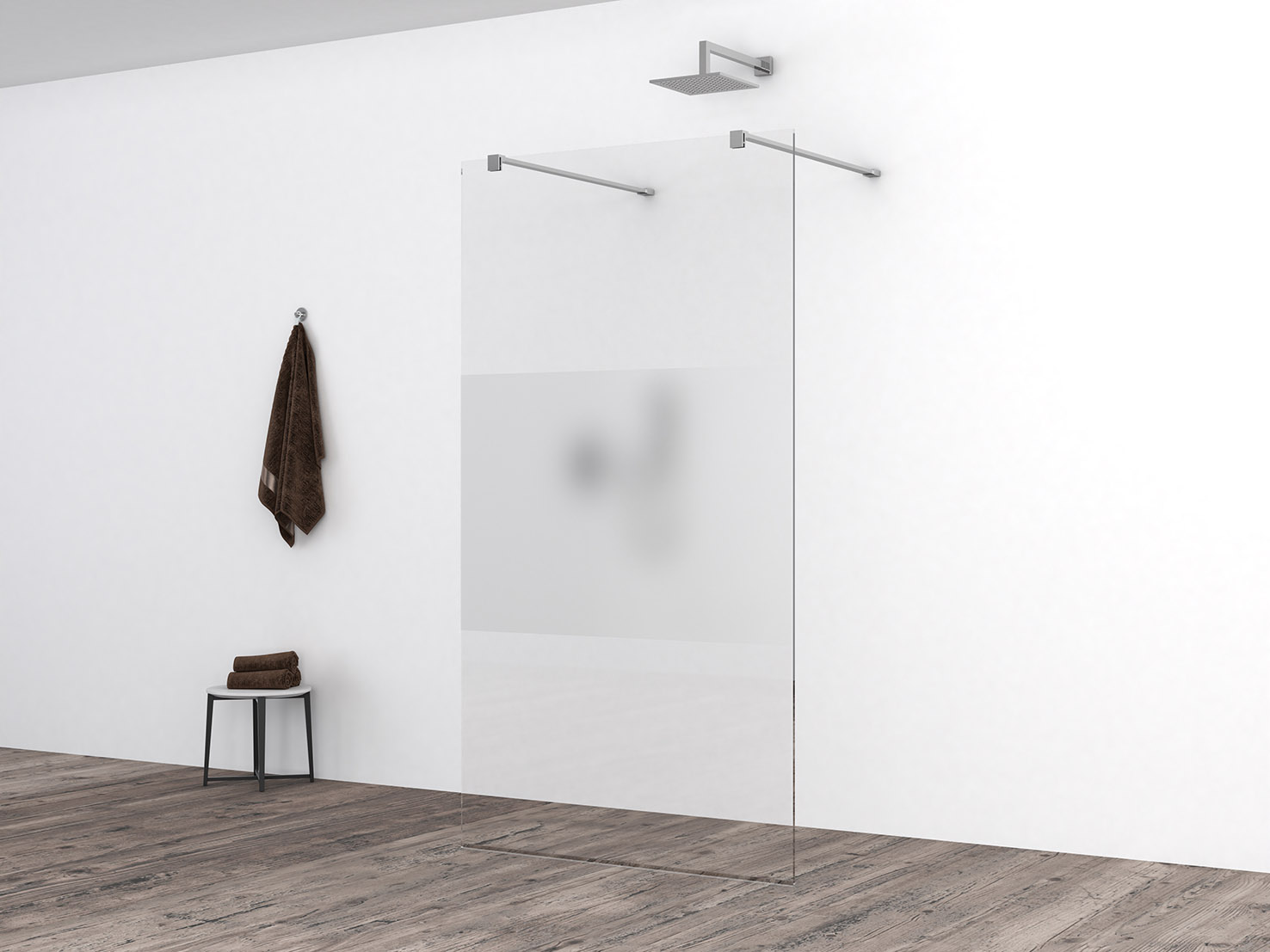 Productfoto Slim glasplaat 1000 x 2000 x 8 mm nano helder glas met melkglas middenband 203476