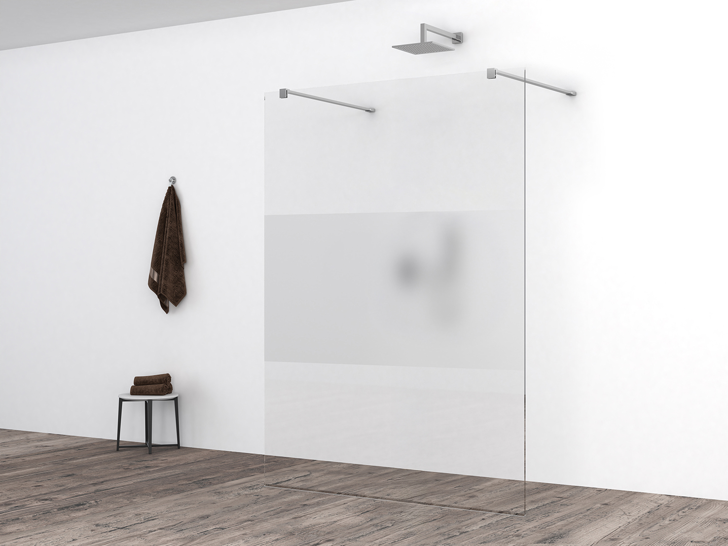 Productfoto Slim glasplaat 1200 x 2000 x 8 mm nano helder glas met melkglas middenband 203478