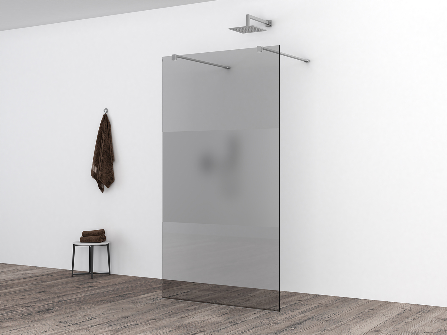 Productfoto Slim glasplaat 900 x 2000 x 8 mm nano rookglas met melkglas middenband 203511