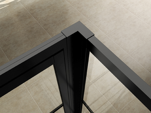 Productfoto Horizon koppelset inloopdouche met nisdeur mat zwart 203540