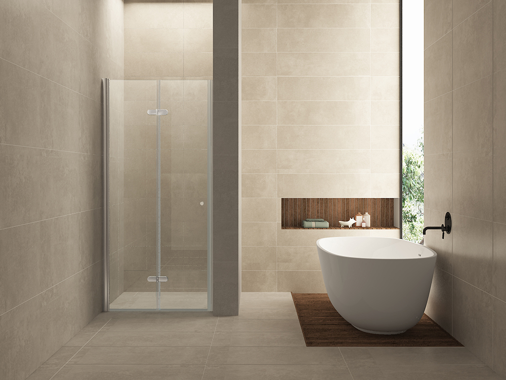 Productfoto Maki nisdeur vouwbaar links 900 x 2000 x 8 mm nano helder glas/chroom 203722