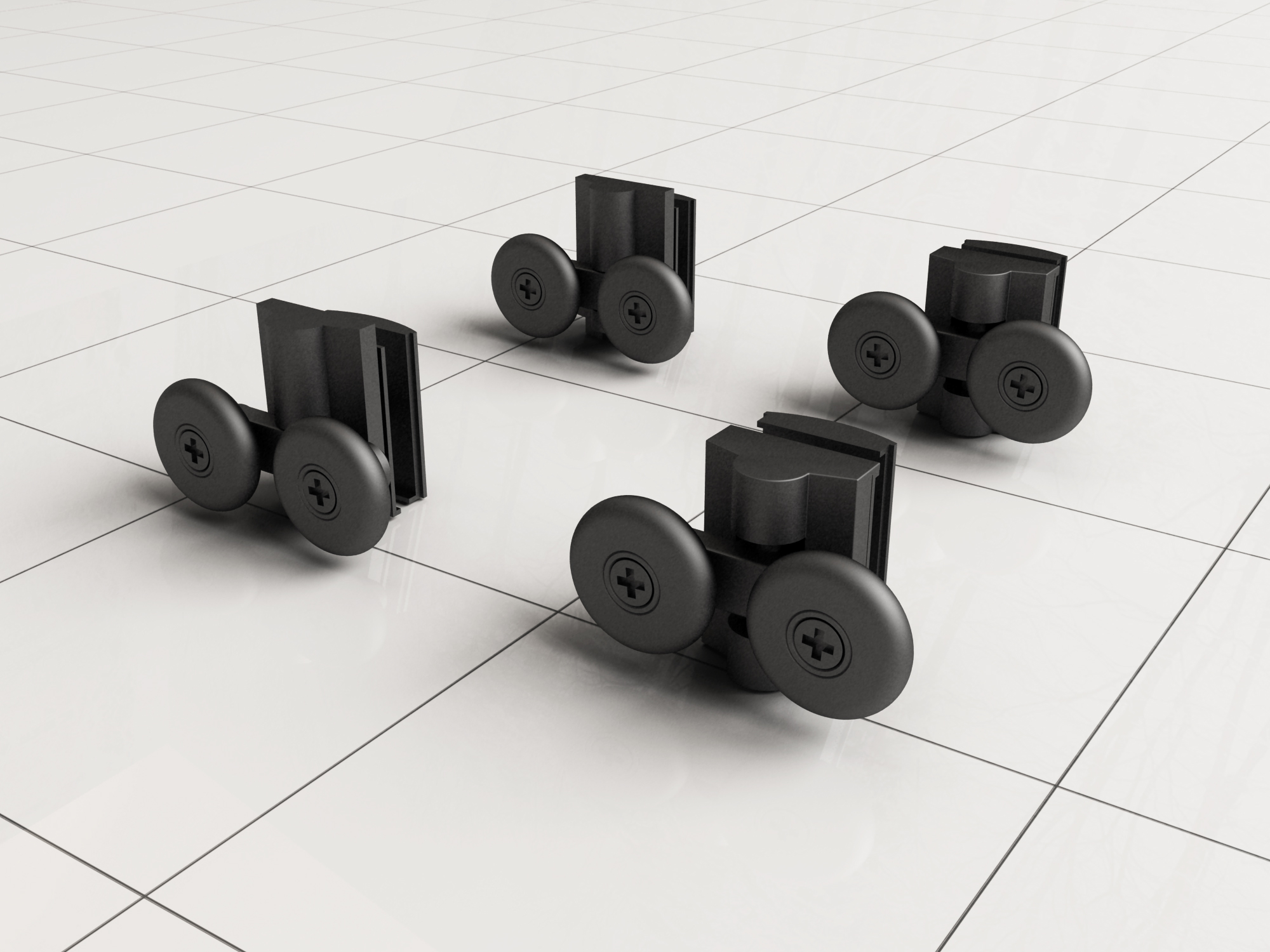 Productfoto Wielenset voor Skyline cabine/nisdeur 203736