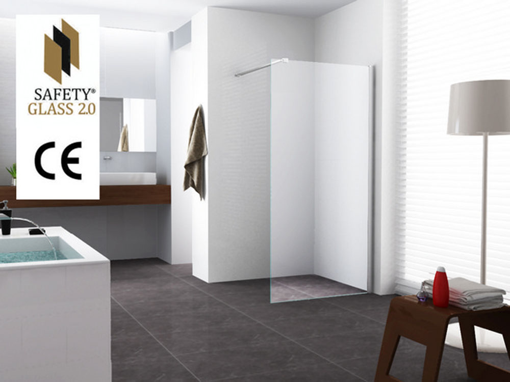 Productfoto Graffic inloopdouche 800 x 2000 x 10 mm nano safety glass folie helder glas/chroom 203755