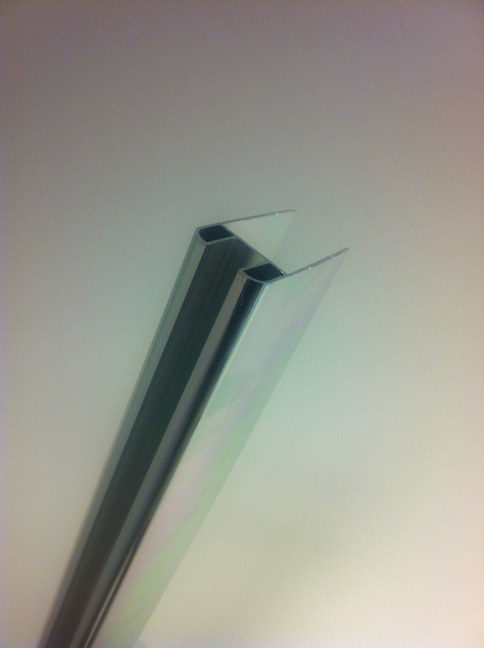 Productfoto chroom glasprofiel tbv muurprofiel glasdikte 1cm lengte 200 cm 203837