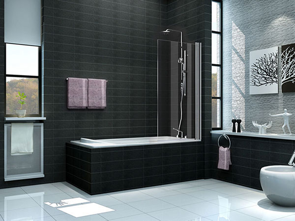 Productfoto Palmo badwand draaibaar 800 x 1500 x 6 mm nano helder glas/chroom 203860
