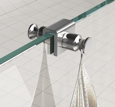 Productfoto Dubbele handdoekhaak voor douchewand chroom 203874