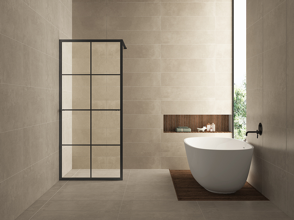 Productfoto Maaz inloopdouche met raster en handdoekhouder 1000 x 2000 x 10 mm helder glas/mat zwart 203961